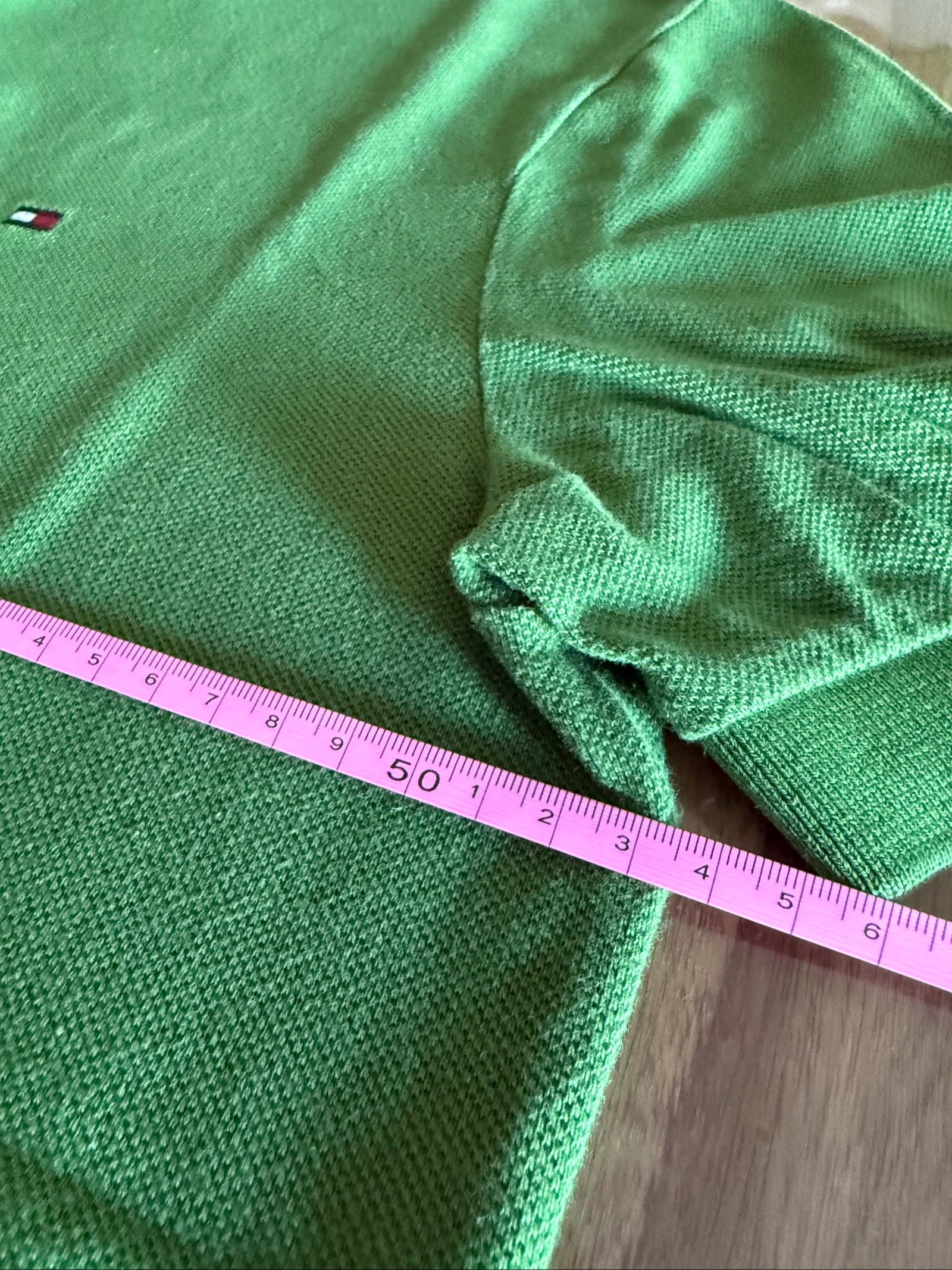Men's Tommy Hilfiger S Classic Fit green polo – 100% cotton – photo 11